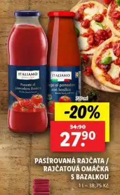 Lidl Italiamo PASÍROVANÁ RAJČATA - RAJČATOVÁ OMÁČKA S BAZALKOU nabídka