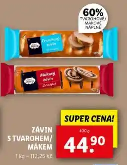 Lidl ZÁVIN S TVAROHEM/MÁKEM nabídka