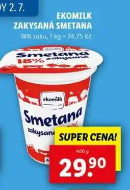 Lidl Ekomilk Zakysaná smetana nabídka