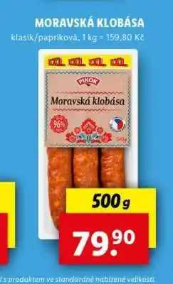 Lidl Moravská klobása nabídka