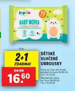 Lidl Dětské vlhčené ubrousky nabídka