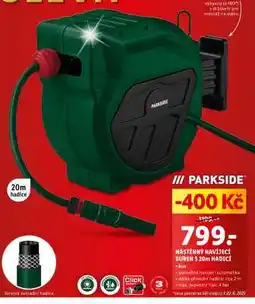 Lidl PARKSIDE NAŠTĚNNÝ NAVÍJECÍ BUBEN S 20m HADICÍ nabídka