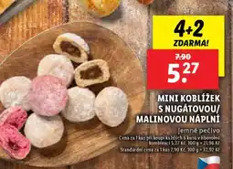 Lidl MINI KOBLÍŽEK S NUGÁTOVOU/MALINOVOU NÁPLNÍ nabídka
