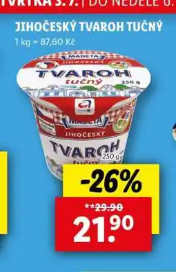 Lidl Jihočeský tvaroh tučný nabídka