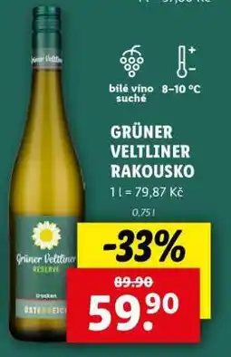 Lidl GRÜNER VELTLINER RAKOUSKO nabídka
