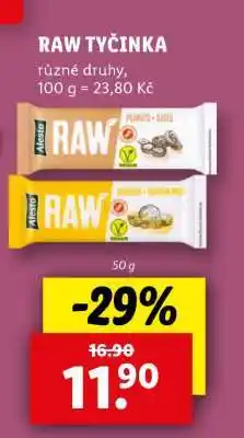 Lidl RAW TYČINKA nabídka