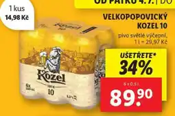 Lidl Velkopopovický Kozel 10 nabídka
