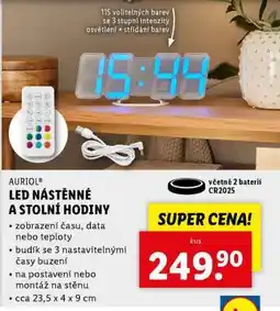 Lidl AURIOL LED NÁSTĚNNÉ A STOLOVNÍ HODINY nabídka