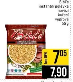 Jip Bibi's instantní polévka nabídka