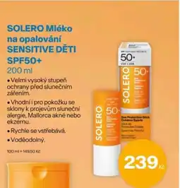 Benu SOLERO Mléko na opalování Sensitive děti SPF50+ nabídka