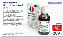 Benu HERBADENT Roztok na dásně nabídka