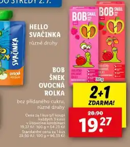 Lidl Bob šnek ovocná rolka nabídka