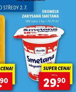 Lidl Zakysaná smetana nabídka