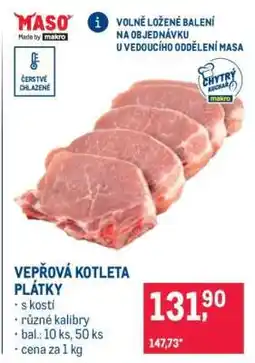 Makro VEPŘOVÁ KOTLETA PLÁTKY nabídka
