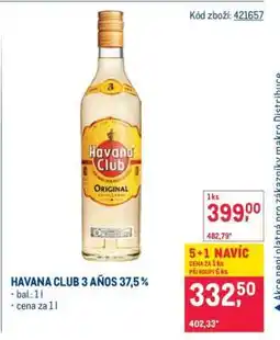 Makro Havana Club 3 Años 37,5 % nabídka