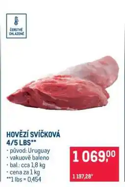 Makro Hovězí svíčková 4/5 lbs nabídka