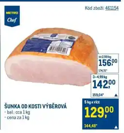 Makro Šunka od kosti výběrová nabídka