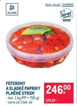 Makro FEFERONY A SLADKÉ PAPRIKY PLNĚNÉ SÝREM nabídka