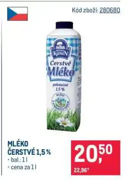Makro Mléko čerstvé 1,5 % nabídka