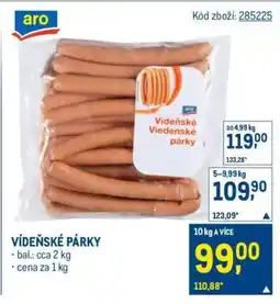 Makro Vídeňské párky* • nabídka