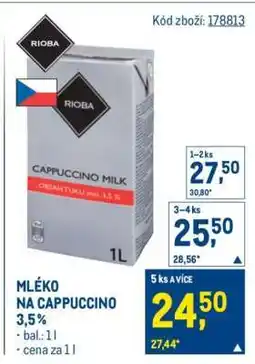 Makro MLÉKO NA CAPPUCCINO 3,5% nabídka