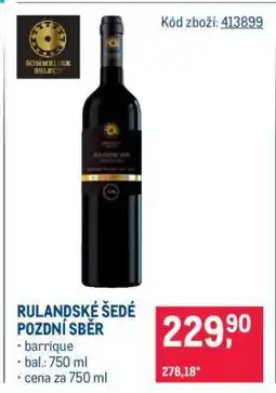 Makro Rulandské šedé pozdní sběr nabídka