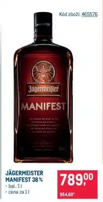 Makro JÄGERMEISTER MANIFEST 38% nabídka
