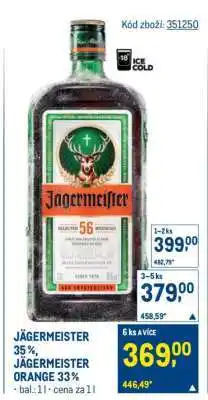 Makro JÄGERMEISTER 35 %, JÄGERMEISTER ORANGE 33 % nabídka