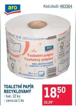 Makro TOALETNÍ PAPÍR RECYKLOVANÝ nabídka
