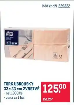 Makro Tork ubrousky 33 × 33 cm 2vrstvé nabídka