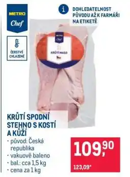 Makro Krůtí spodní stehno s kostí a kůží nabídka