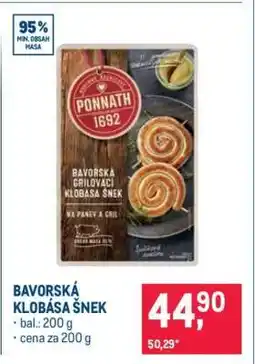 Makro BAVORSKÁ KLOBÁSA ŠNEK nabídka