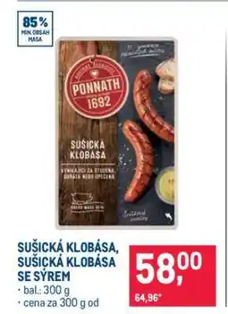 Makro SUŠICKÁ KLOBÁSA, SUŠICKÁ KLOBÁSA SE SÝREM nabídka