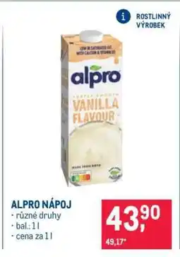 Makro Alpro nápoj nabídka
