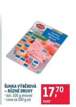 Makro Šunka výběrová – různé druhy nabídka