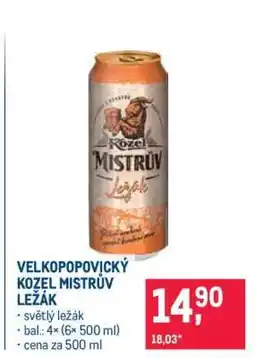 Makro Velkopopovický Kozel Mistrův ležák nabídka