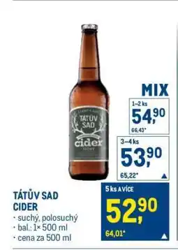 Makro Tátův sad cider nabídka