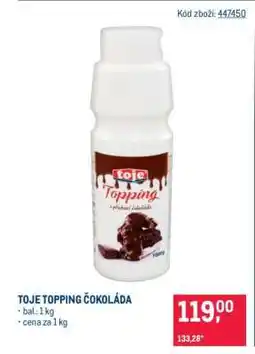 Makro TOJE TOPPING ČOKOLÁDA nabídka