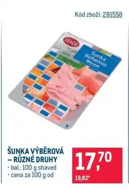 Makro Šunka výběrová – různé druhy nabídka