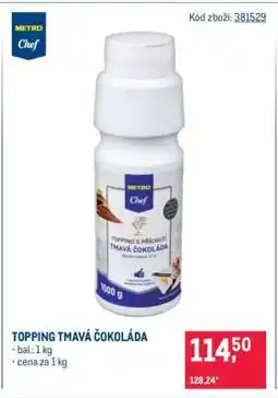 Makro TOPPING TMAVÁ ČOKOLÁDA nabídka