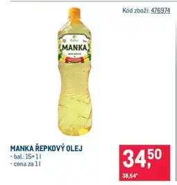 Makro Manka Řepkový olej nabídka