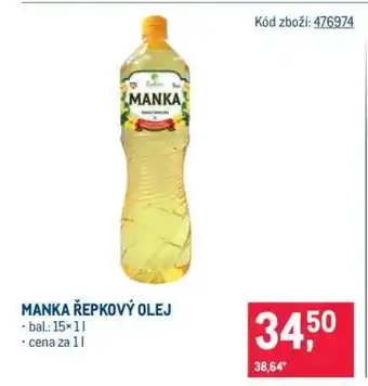 Makro Manka Řepkový olej nabídka