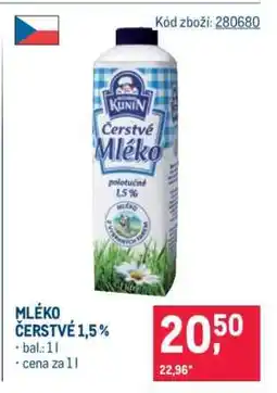 Makro Mléko čerstvé 1,5 % nabídka