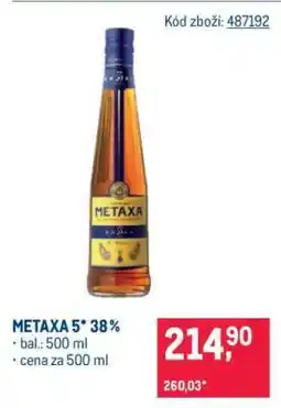 Makro Metaxa 5* 38 % nabídka