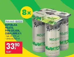 Makro REPUBLICA MOJITO, PIŇA COLADA, CUBA LIBRE 6 % nabídka