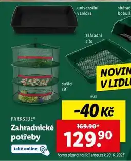 Lidl PARKSIDE Zahradnické potřeby nabídka