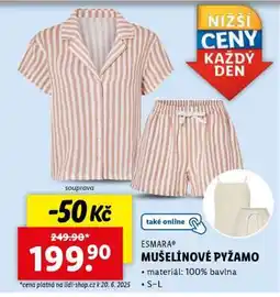 Lidl ESMARA MUŠELÍNOVÉ PYŽAMO nabídka