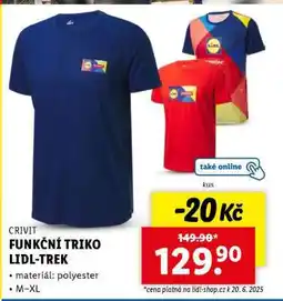 Lidl CRIVIT FUNKČNÍ TRIKO LIDL-TREK nabídka