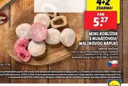Lidl Mini koblížek s nigátovou / malinovou náplní nabídka