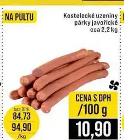 Jip Kostelecké uzeniny párky javořické cca 2,2 kg 100g nabídka